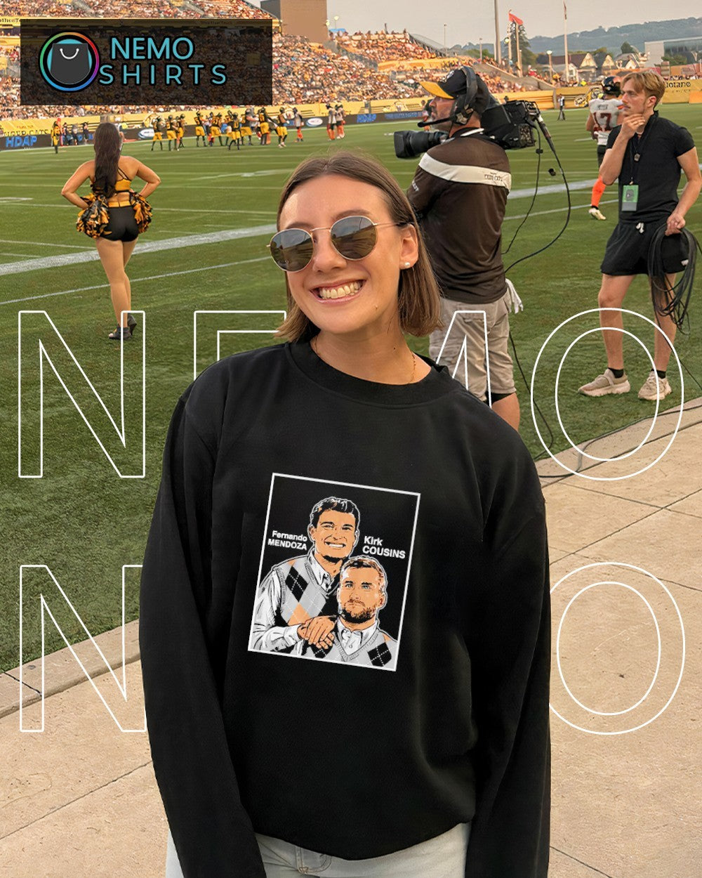 Fernando Mendoza and Kirk Cousins Raiders family portrait shirt