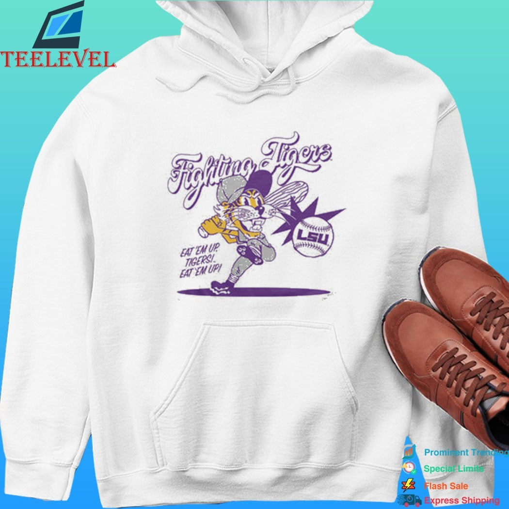 Fighting Tigers Lsu Baseball Lavender Eat ’em Up Tigers Eat Em Up Shirt