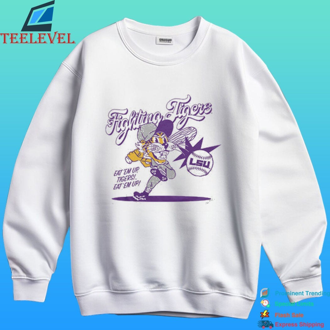 Fighting Tigers Lsu Baseball Lavender Eat ’em Up Tigers Eat Em Up Shirt