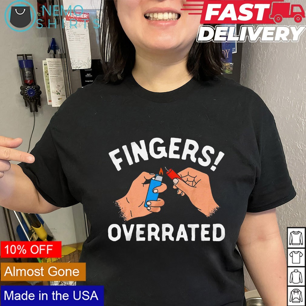 Fingers overrated blue lighter shirt
