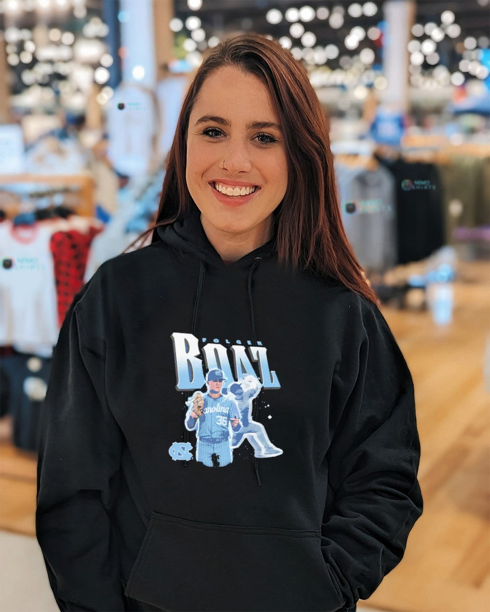 Folger Boaz North Carolina Tar Heels player name shirt
