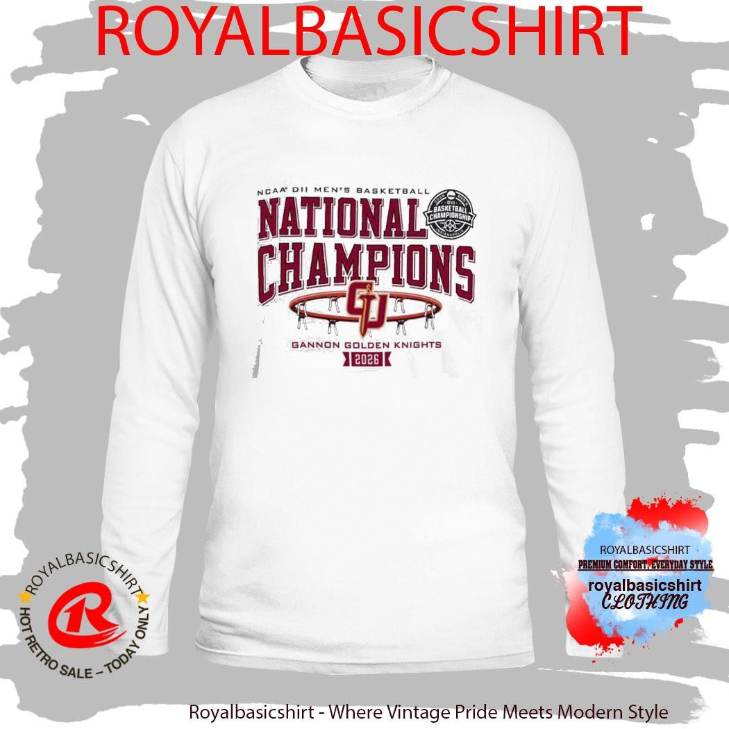 Gannon Golden Knights Men’s Basketball 2026 NCAA DII National Champions T-Shirt