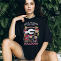 Georgia Bulldogs Peanuts Just A Teacher Who Loves Shirt