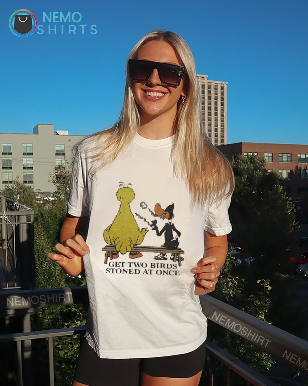 Get two birds stoned at once Daffy Duck shirt