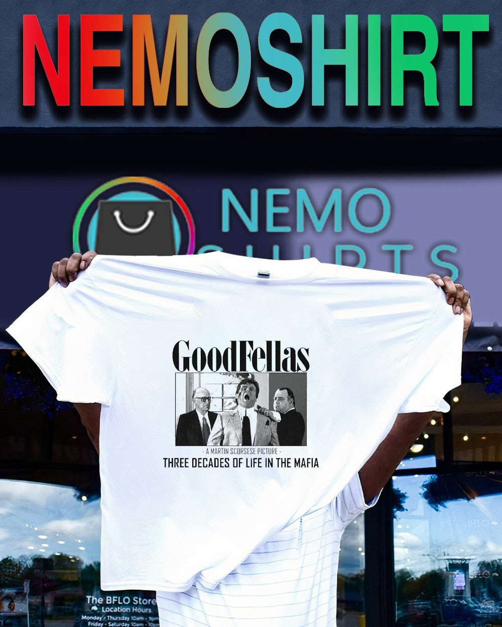 Goodfellas three decades of life in the mafia 1990 Martin Scorsese picture shirt