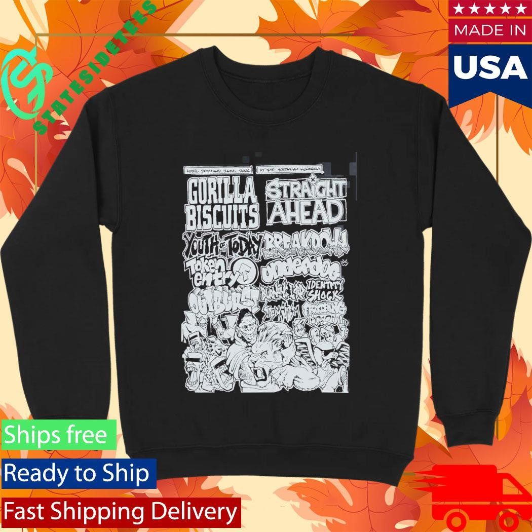 Gorilla Biscuits X Straight Ahead NYHC Brooklyn Monarch 2026 Event Shows Gig Poster Lineup On April 25 26 2026 T-Shirt