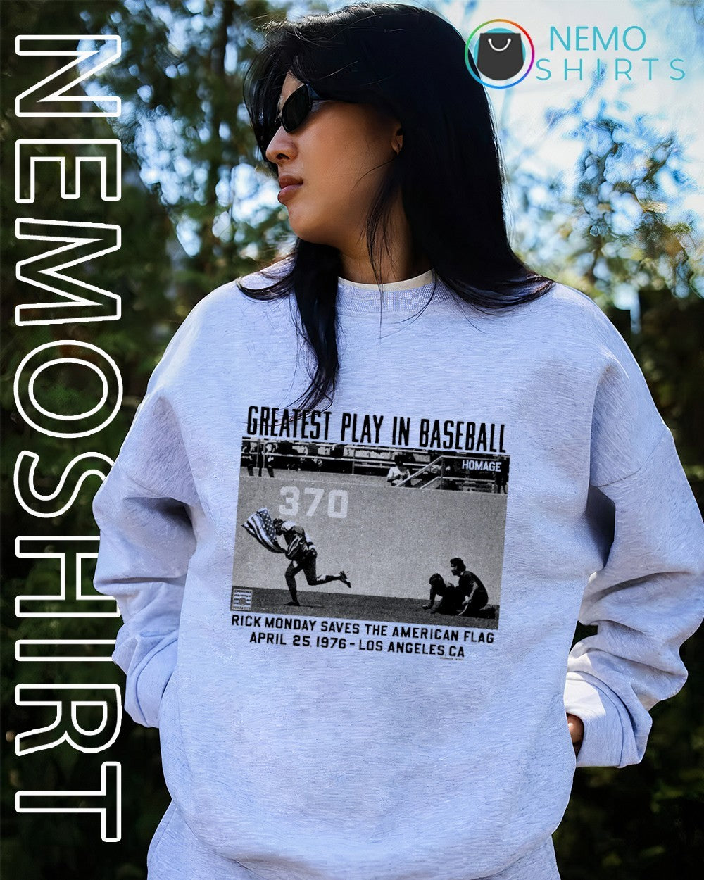 Greatest play in baseball Rick Monday saves the American flag 50th anniversary shirt