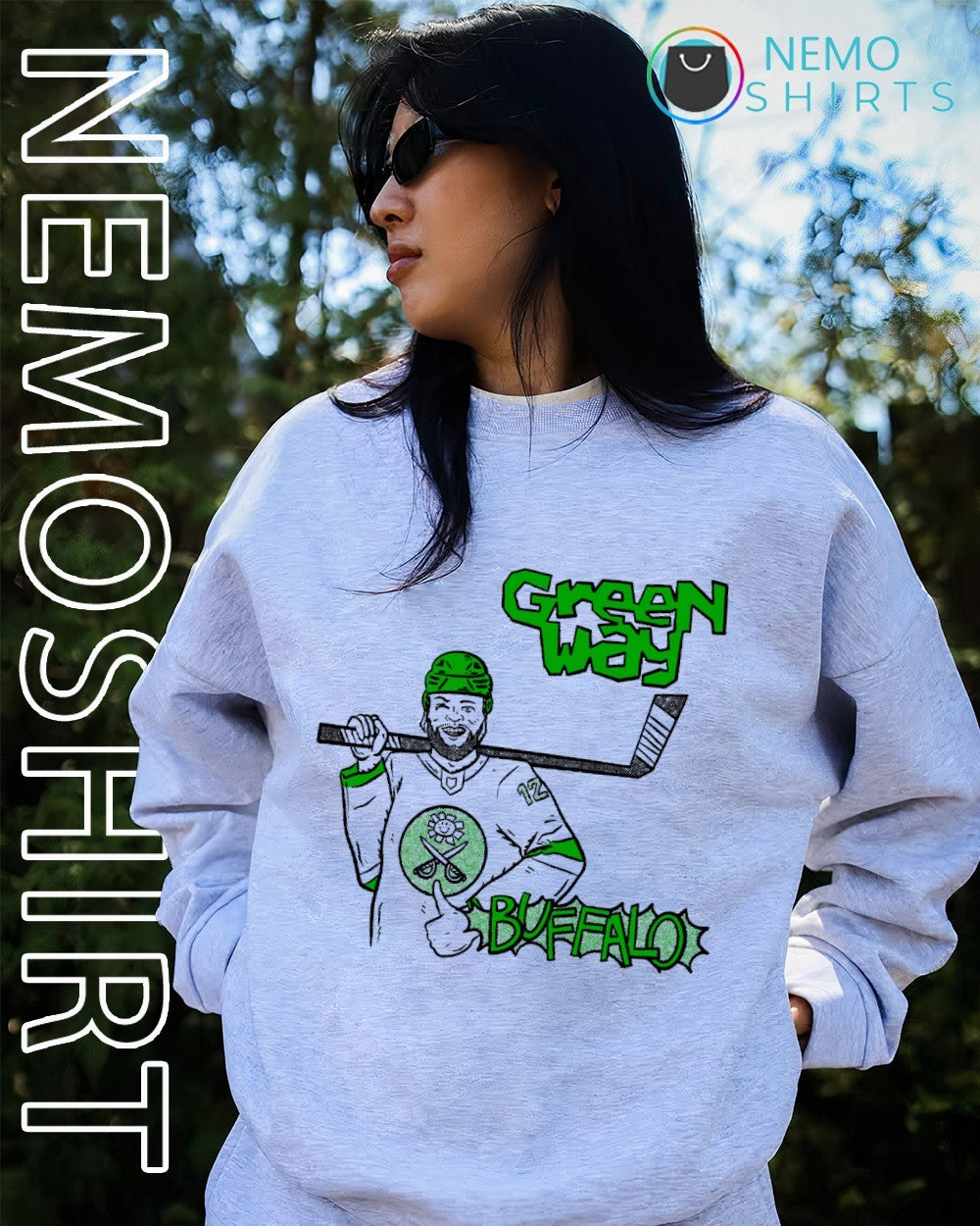 Green Way Buffalo hockey player shirt