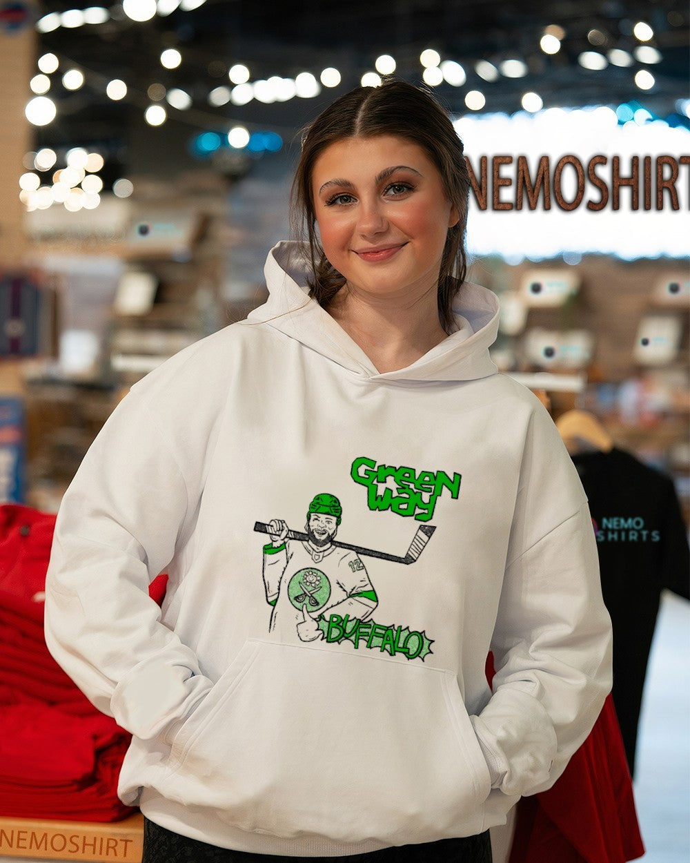 Green Way Buffalo hockey player shirt