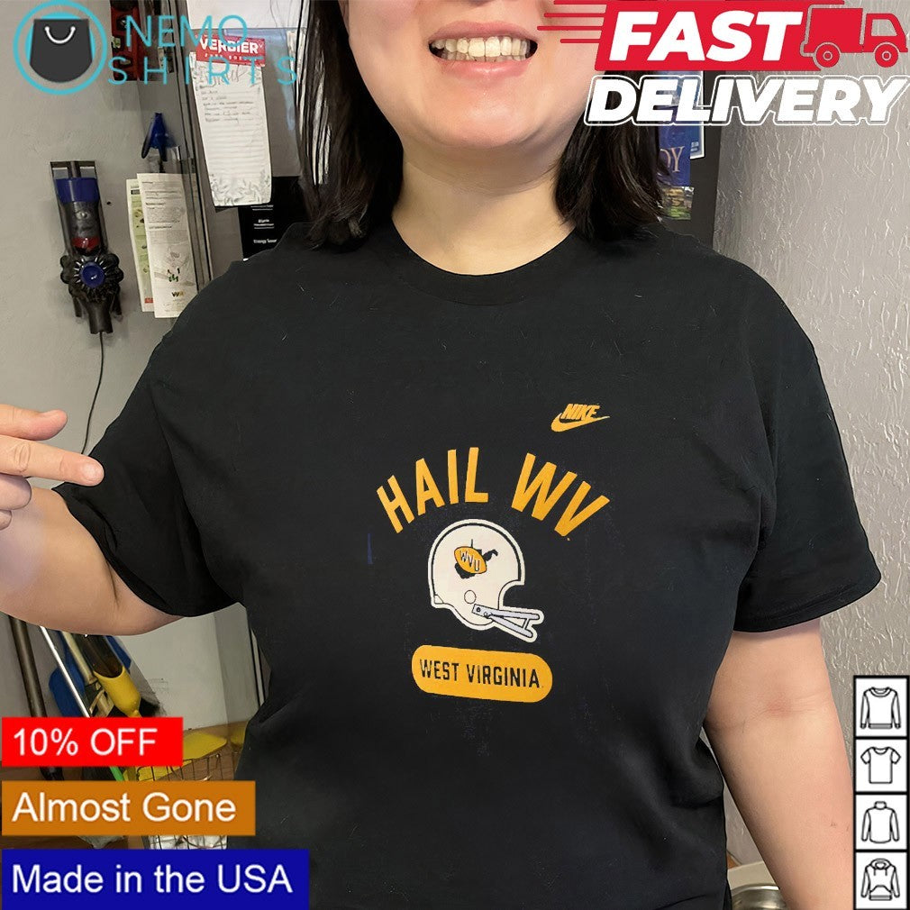 Hail WV West Virginia Mountaineers helmet shirt