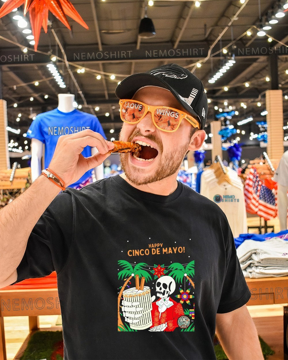 Happy Cinco de Mayo Horchata flavor on hand skeleton shirt