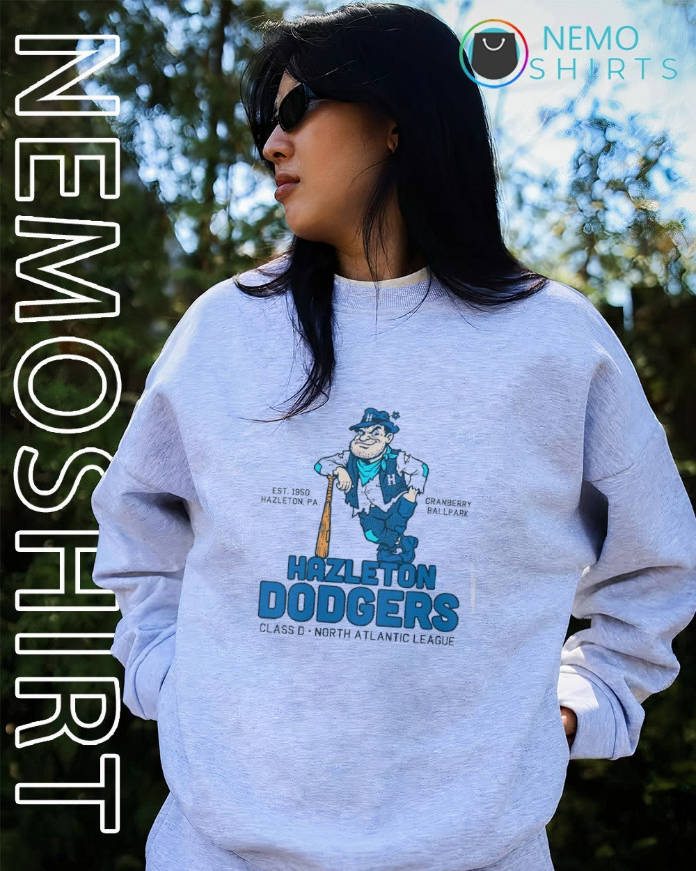 Hazleton Dodgers baseball class D North Atlantic league est 1950 shirt