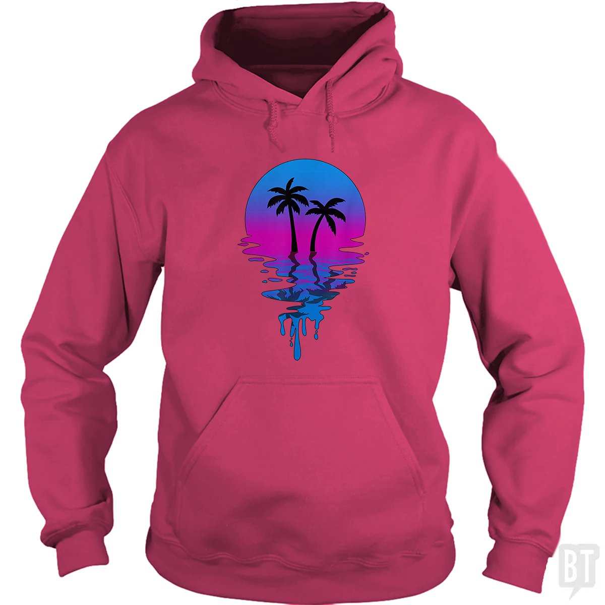 Vintage Retro Sunset Palm Tree Hoodie