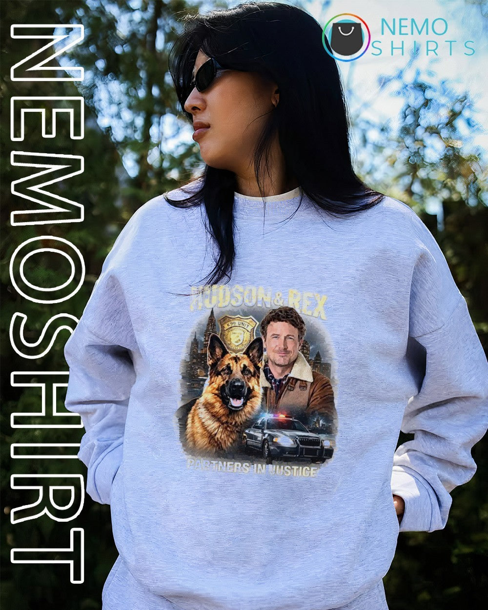 Hudson and Rex partners in justice shirt
