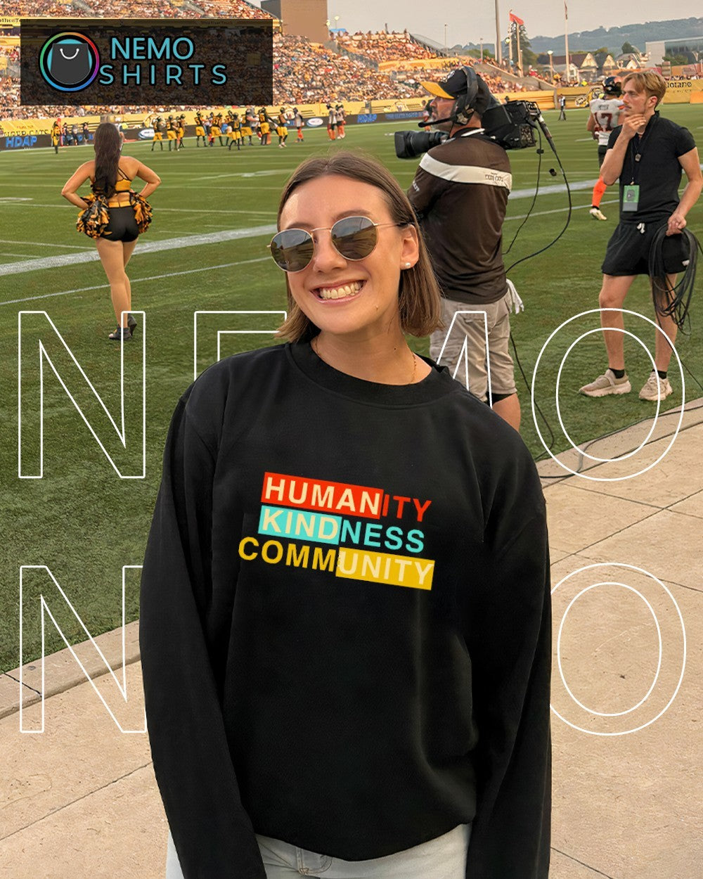 Humanity kindness community vintage text shirt
