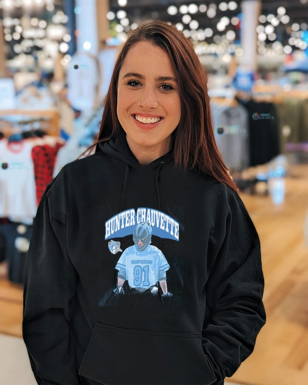 Hunter Chauvette Johns Hopkins Blue Jays illustrated shirt