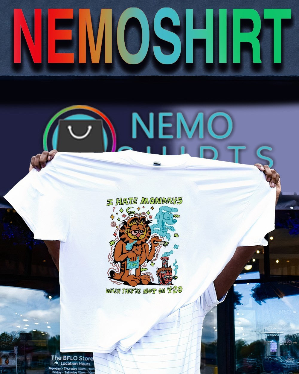 I hate mondays when they’re not on 420 Garfield shirt