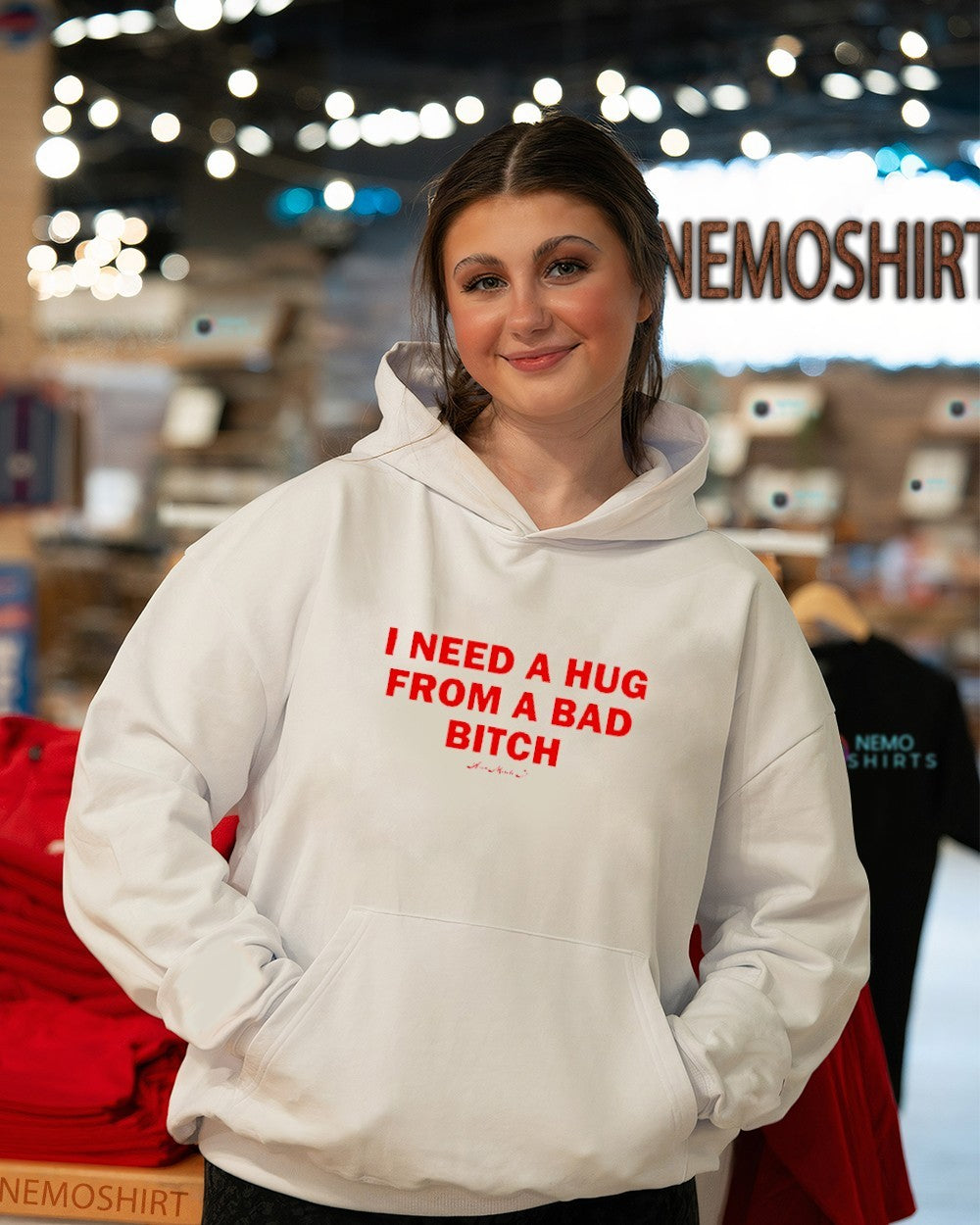 I need a hug from a bad bitch slogan shirt