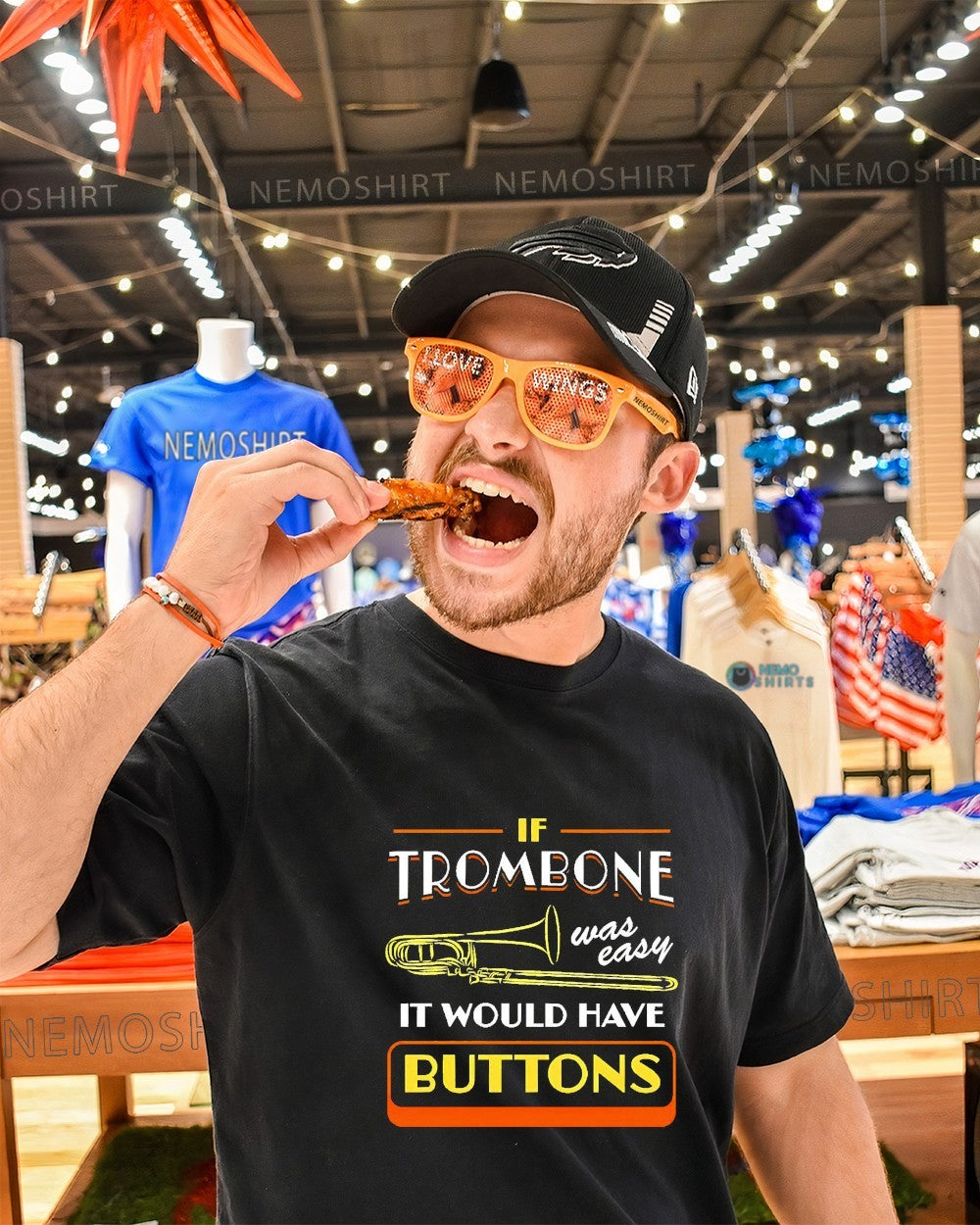 If trombone was easy it would have buttons shirt