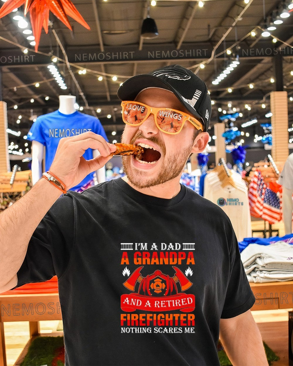 I’m a dad a grandpa and a retired firefighter nothing scares me father day shirt