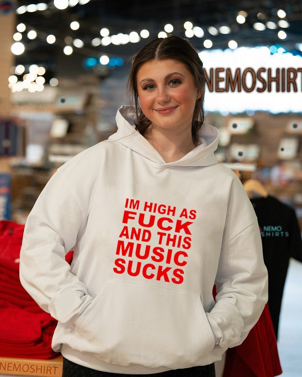 Im high as fuck and this music sucks shirt
