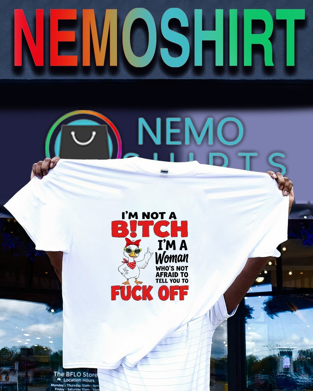 I’m not a bitch I’m a woman who’s not afraid to tell you to fuck off duck shirt
