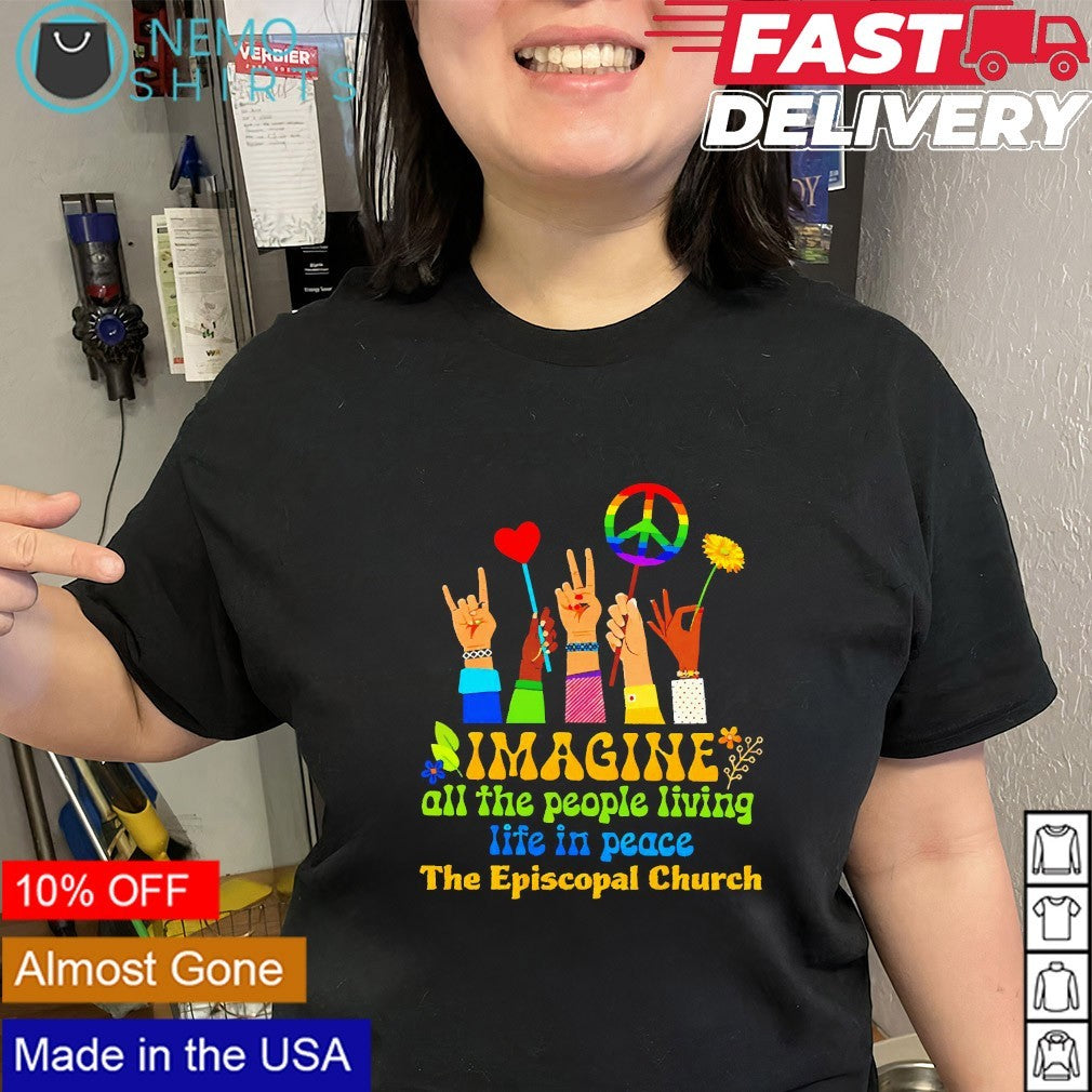 Imagine all the people living life in peace LGBT shirt