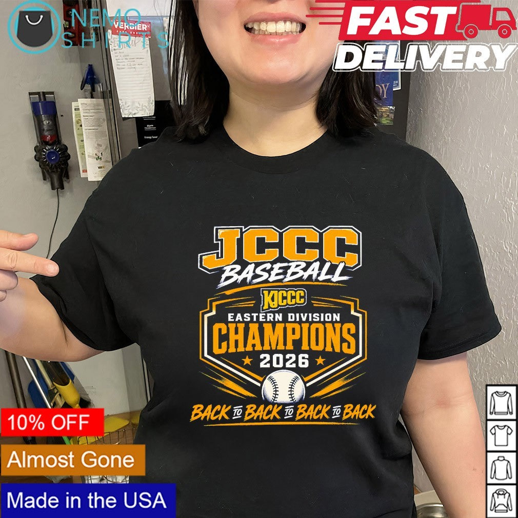 JCCC baseball Eastern division champions 2026 back to back to back to back shirt
