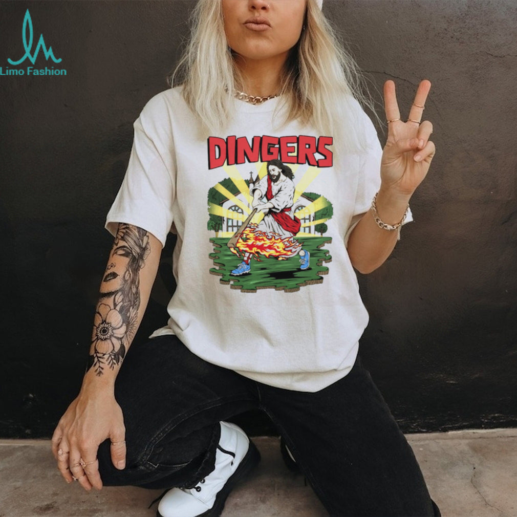 Jesus Hits Dingers Christian Baseball shirt
