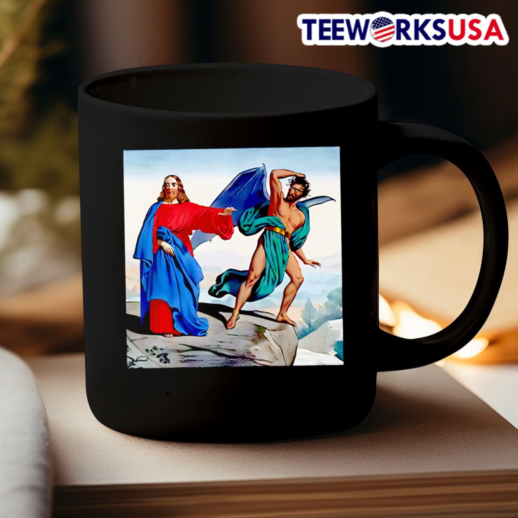 Jesus Satan Tempts Christ On The Mountain Shirt