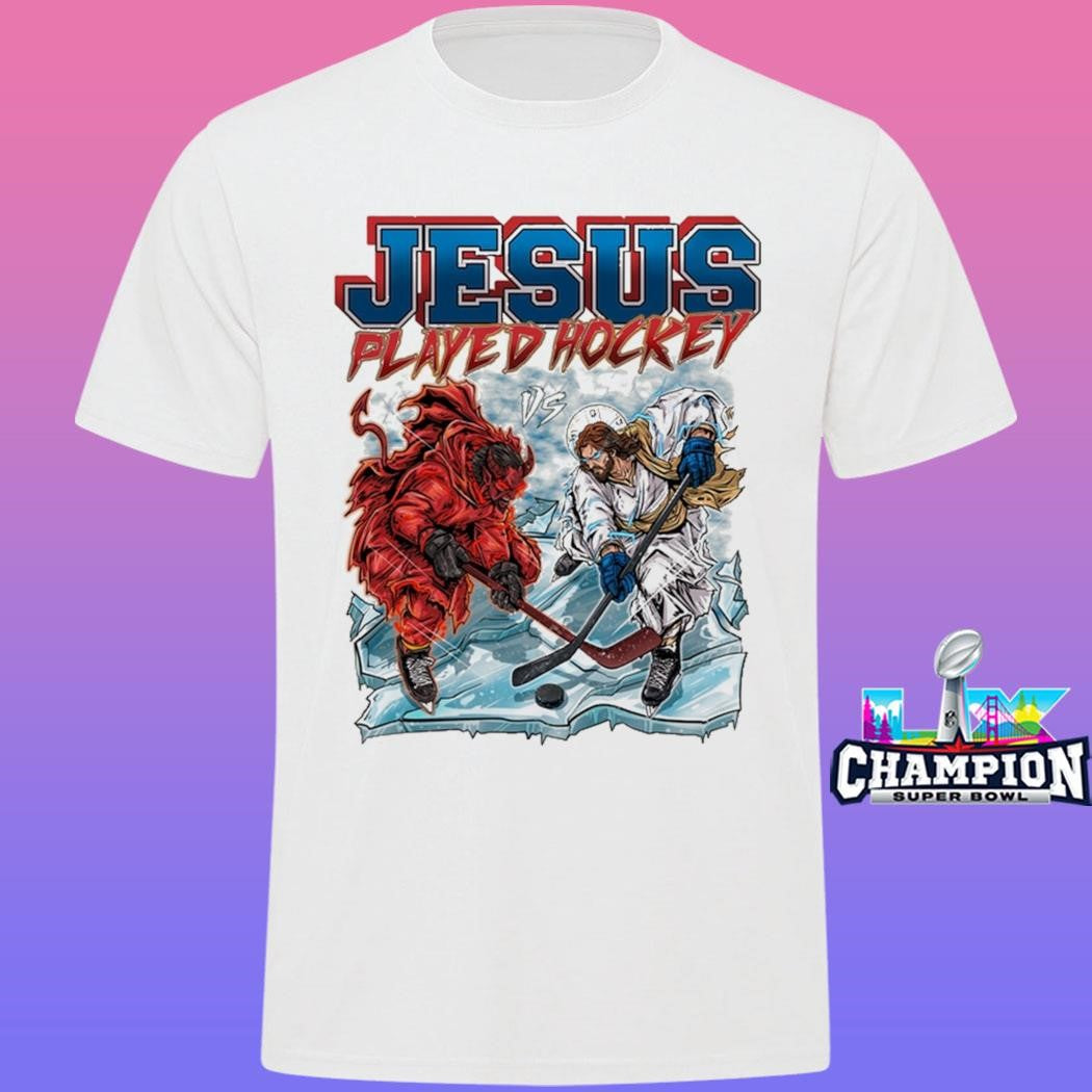 Jesus Vs Demon Played Hockey Shirt