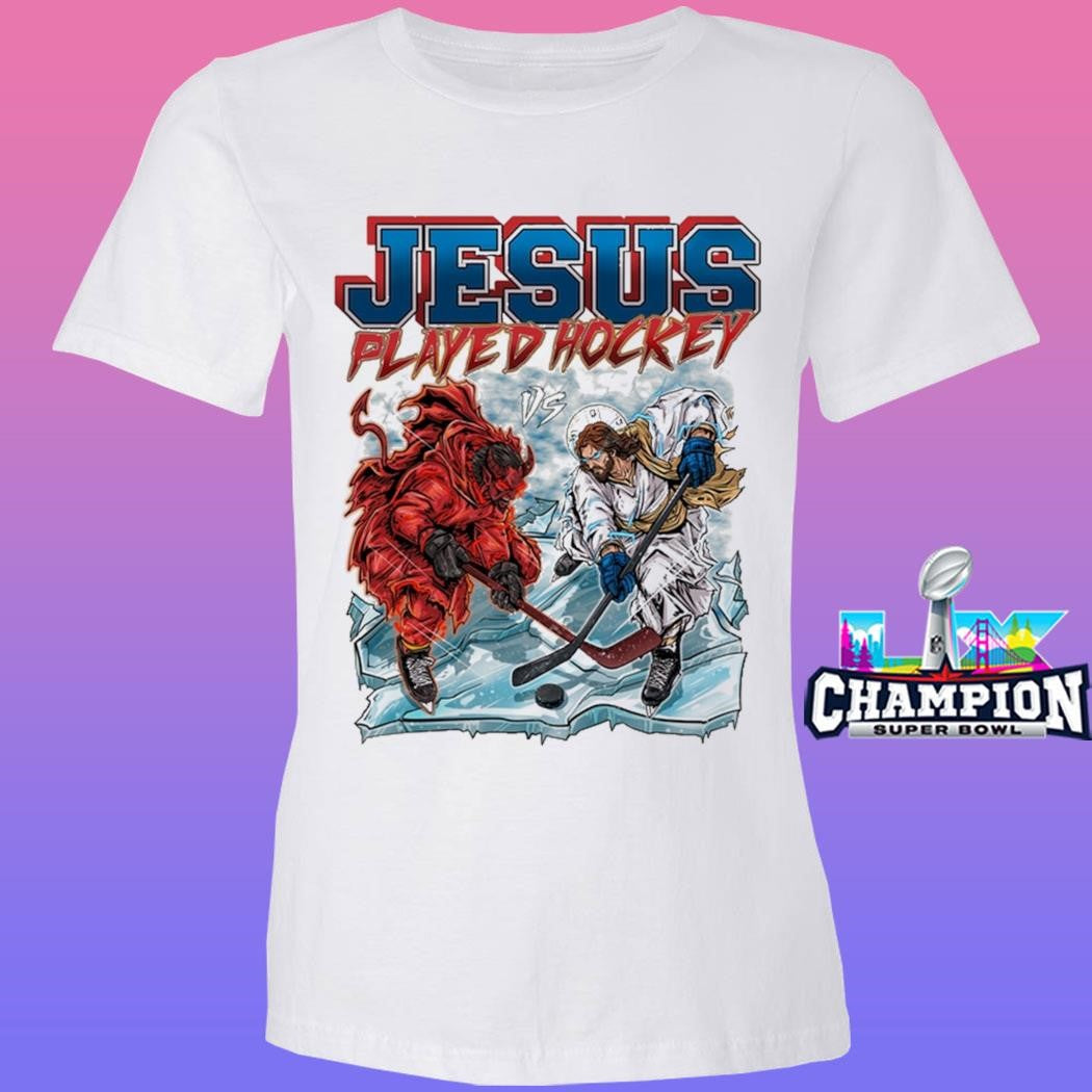 Jesus Vs Demon Played Hockey Shirt