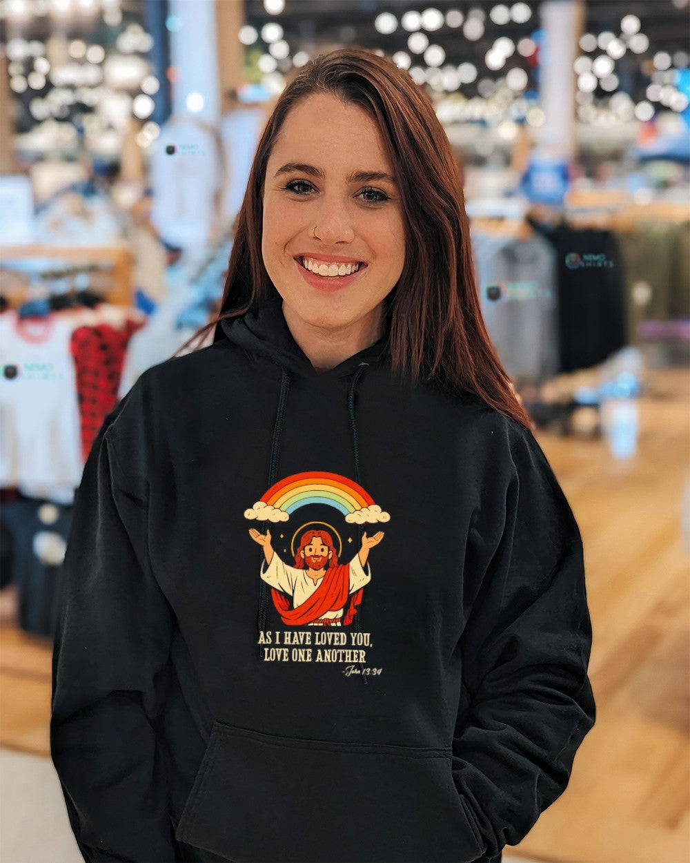 Jesus as I have loved you love one another rainbow shirt