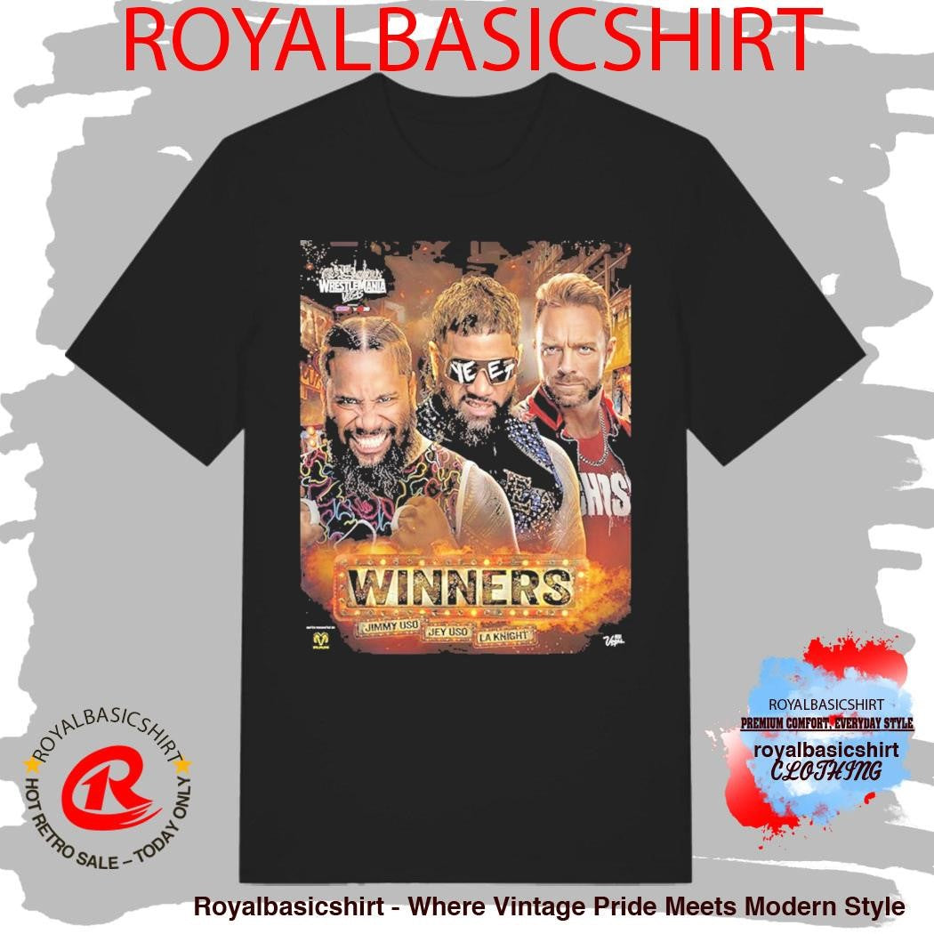 Jimmy Uso Jey Uso LA Knight WrestleMania 42 Las Vegas Winner 2026 T-Shirt