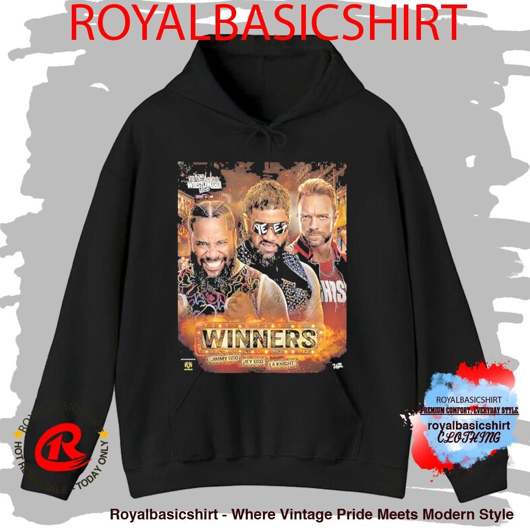 Jimmy Uso Jey Uso LA Knight WrestleMania 42 Las Vegas Winner 2026 T-Shirt