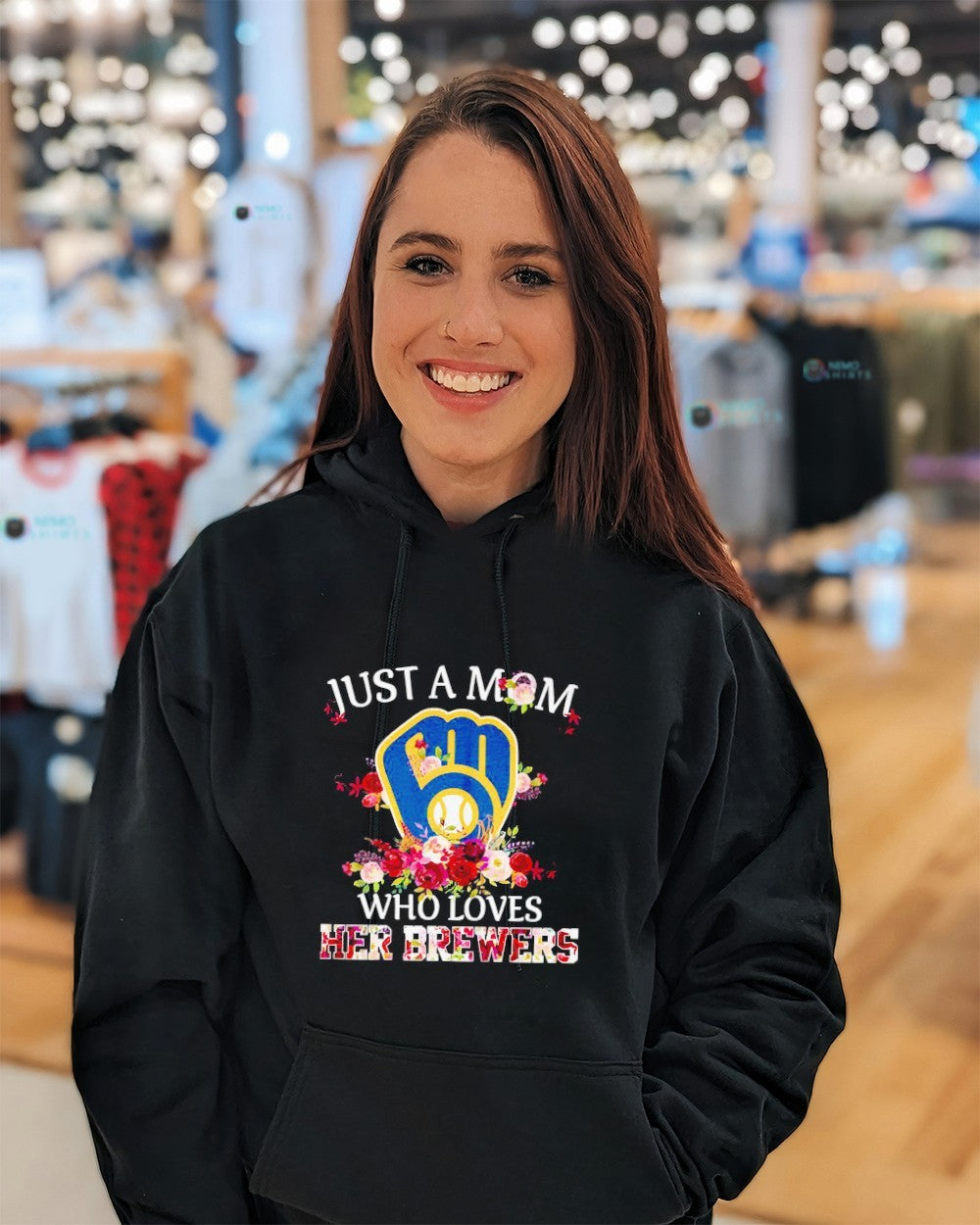Just a mom who loves her Milwaukee Brewers baseball shirt