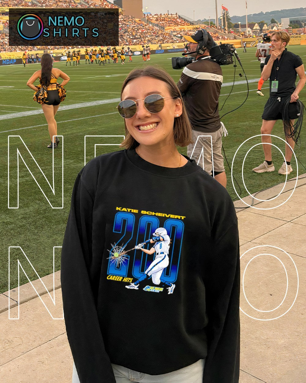Katie Scheivert Delaware Fightin’ Blue Hens 200 career hits shirt