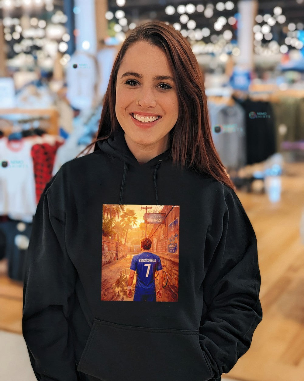 Khvicha Kvaratskhelia #7 Georgian professional footballer Road to Budapest shirt