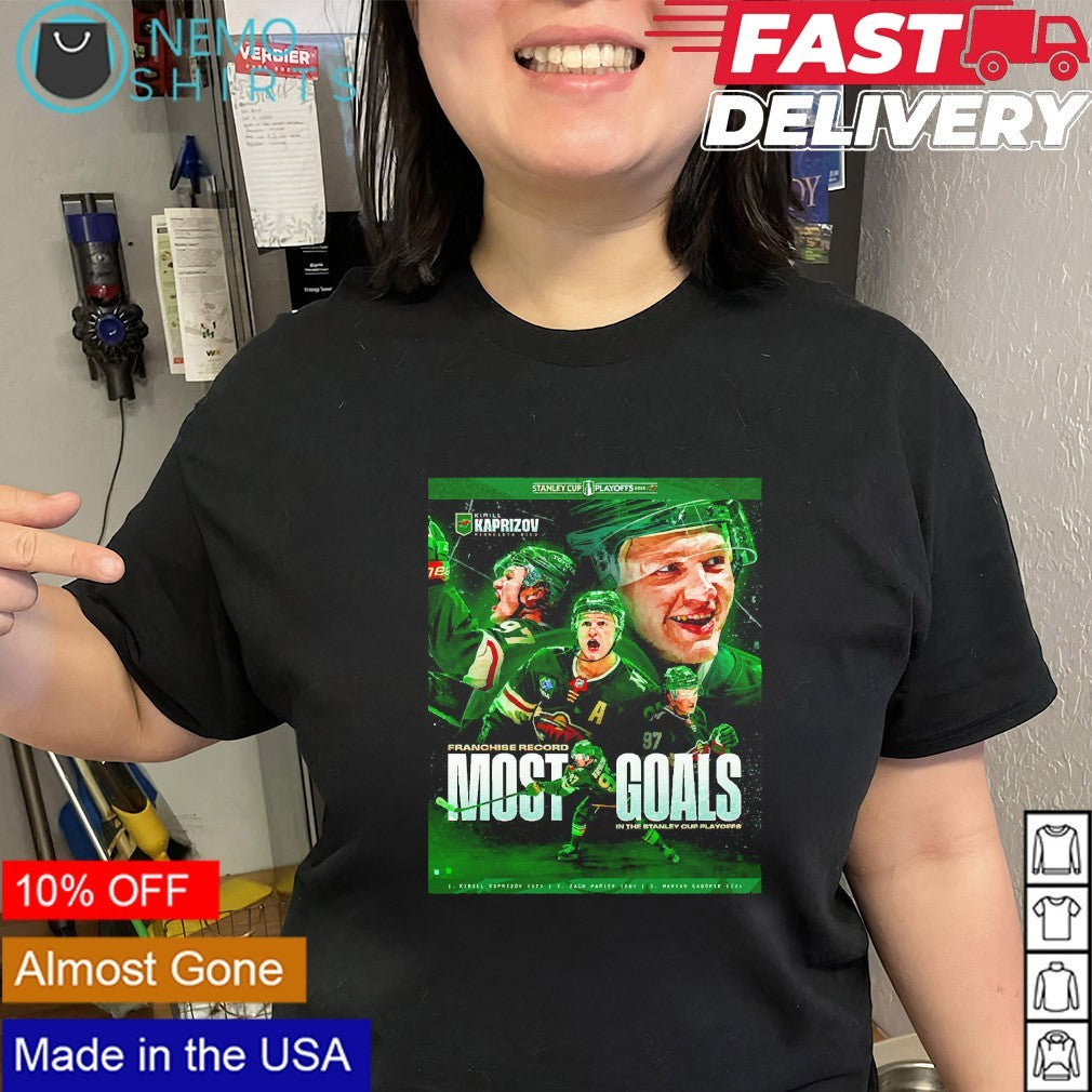 Kirill Kaprizov Minnesota Wild Franchise record most goals 2026 stanley cup playoffs shirt