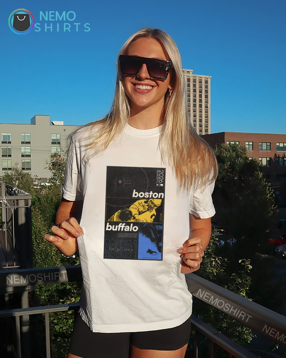 Knuckle up Boston Bruins vs Buffalo Sabres round 1 2026 Playoffs shirt