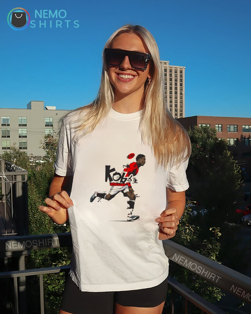 Kobbie Mainoo Man United star cartoon player shirt