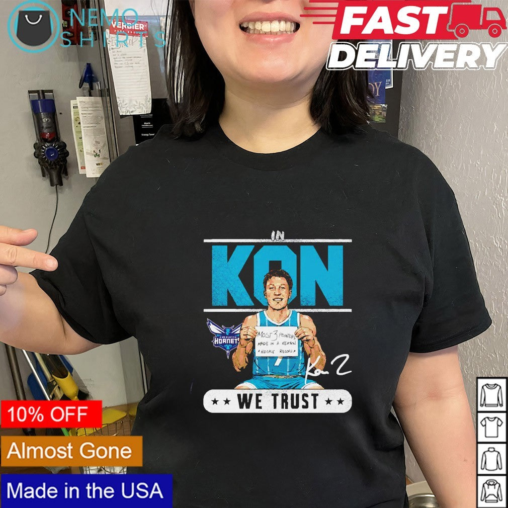 Kon Knueppel Charlotte Hornets rookie record trust signature shirt