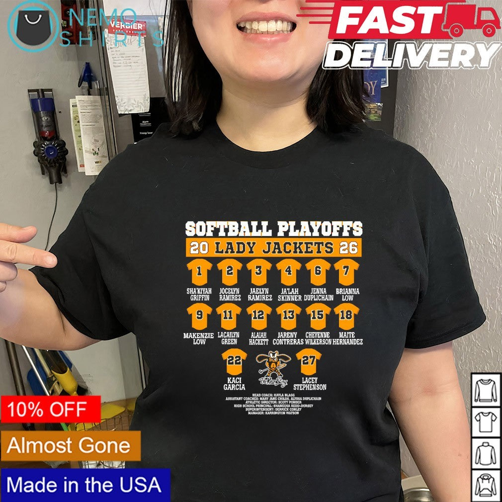 Lady Jackets softball Playoffs 2026 jersey rosters shirt