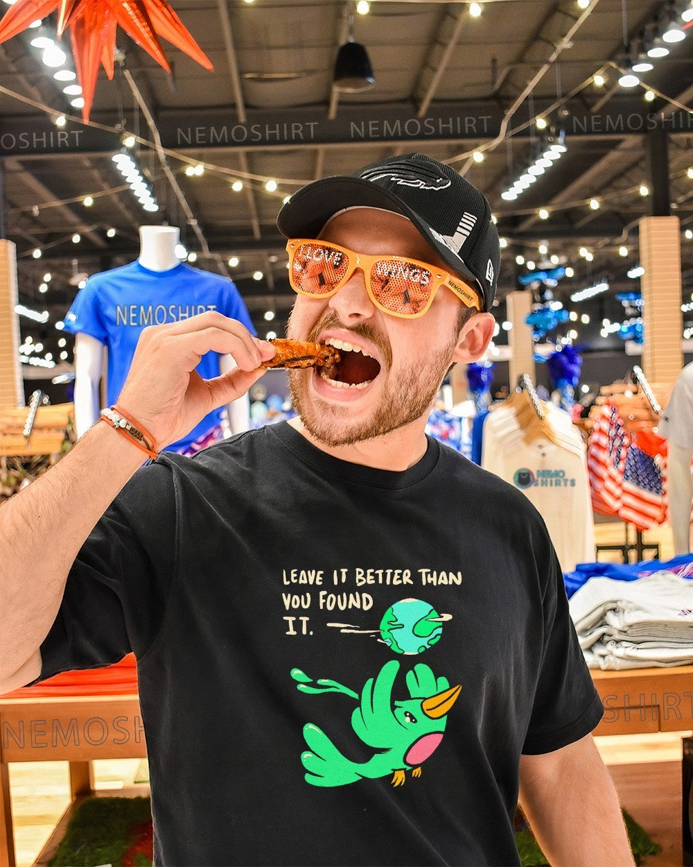Leave it better than you found it bird happy earth day shirt