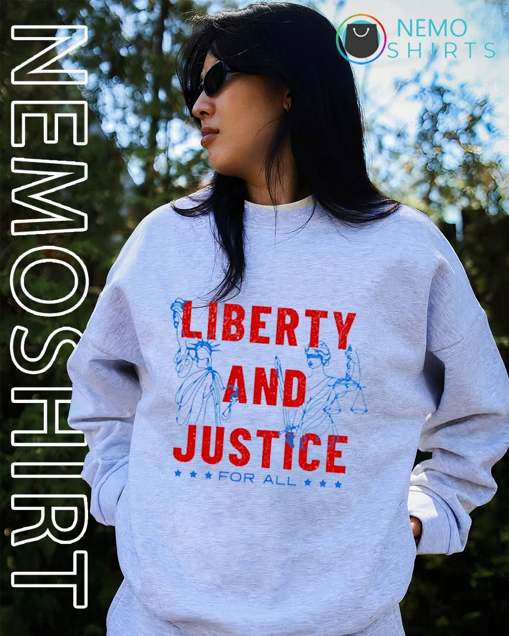 Liberty and justice for all Statue of Liberty Lady Justice shirt