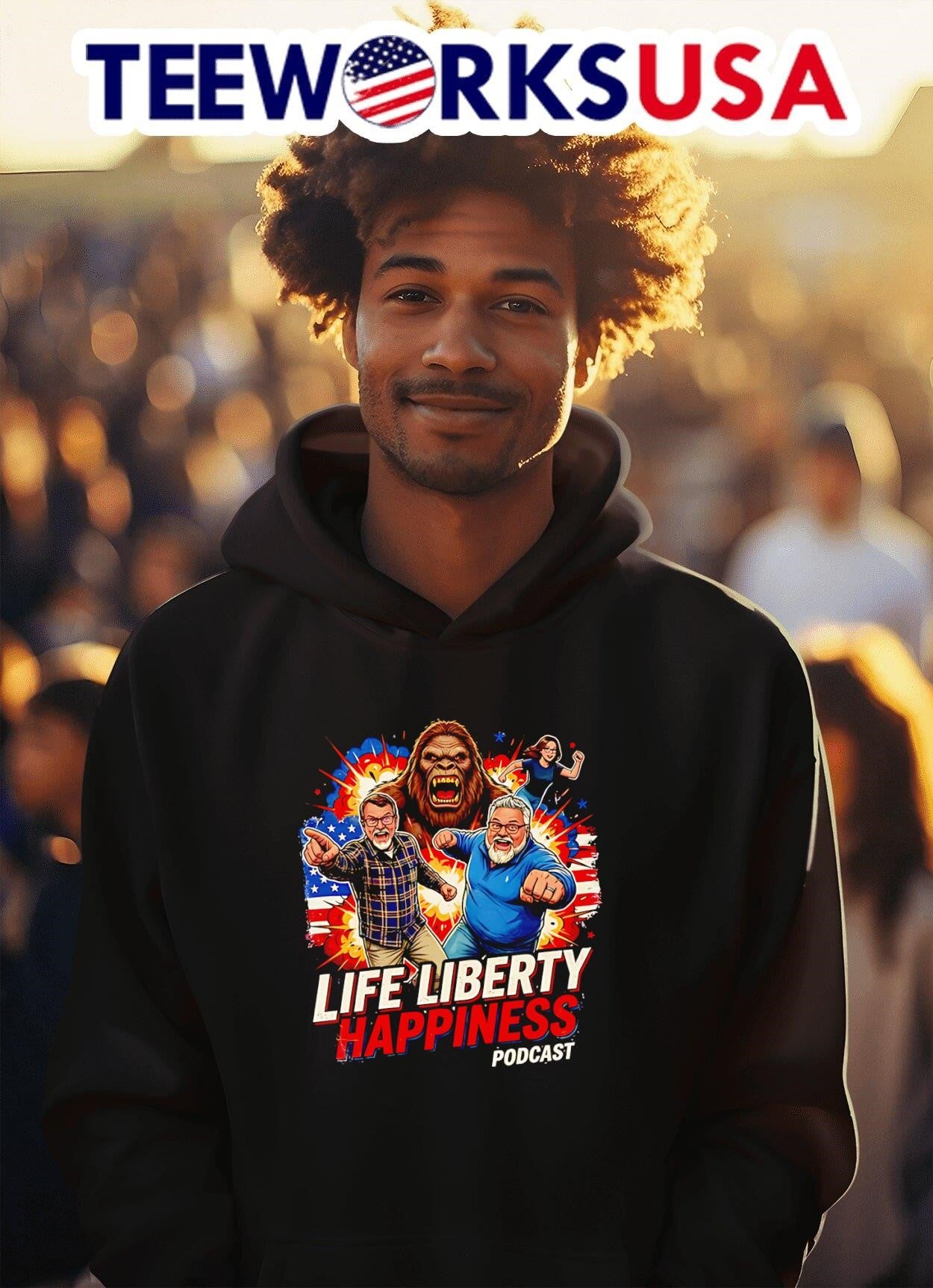Life Liberty Happiness Bigfoot Team Shirt