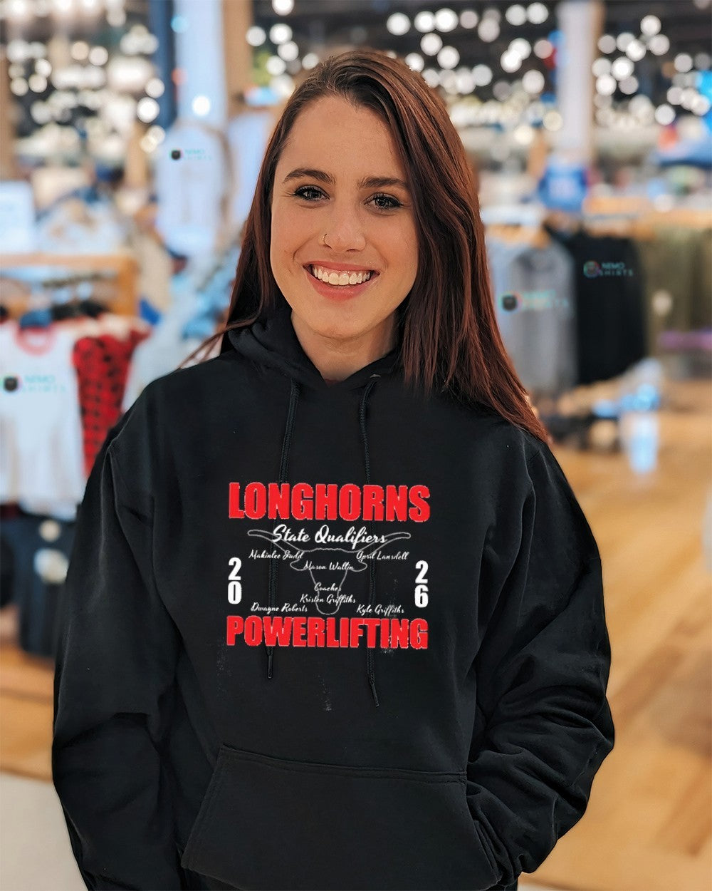 Longhorns Powerlifting 2026 state qualifiers shirt
