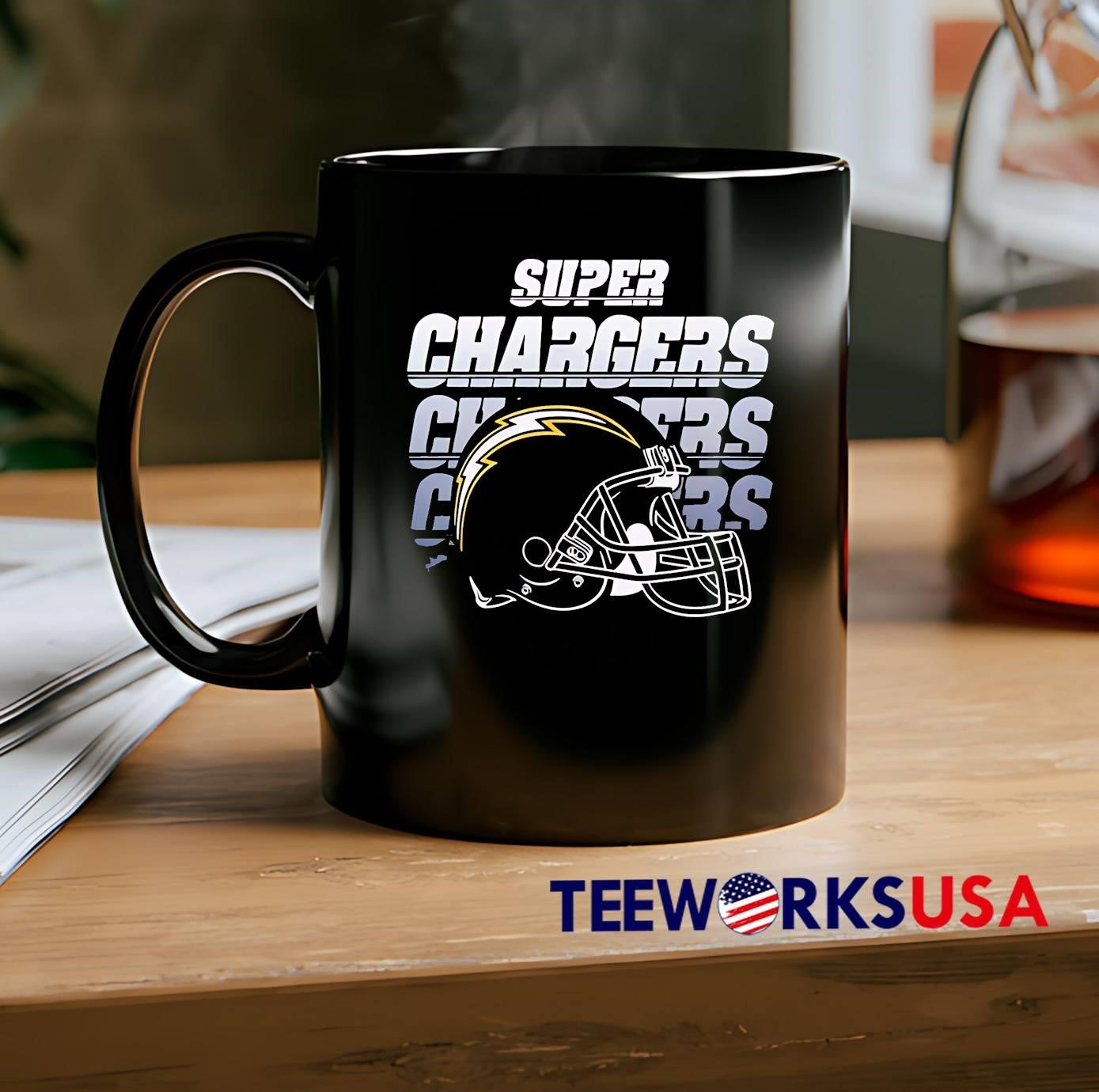Los Angeles Chargers Super Chargers helmet shirt