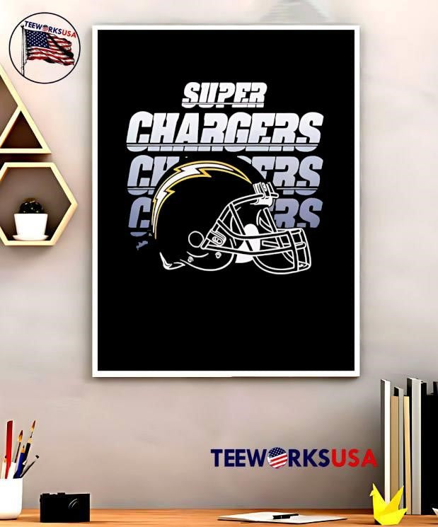 Los Angeles Chargers Super Chargers helmet shirt