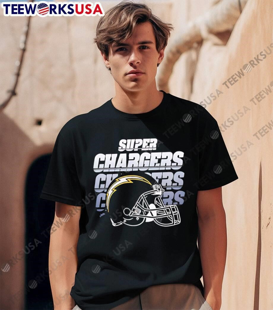 Los Angeles Chargers Super Chargers helmet shirt